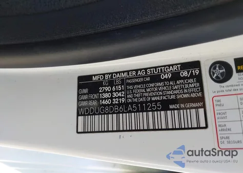 2020 Mercedes-Benz S 560 из США, поврежденный, VIN WDDUG8DB6LA511255